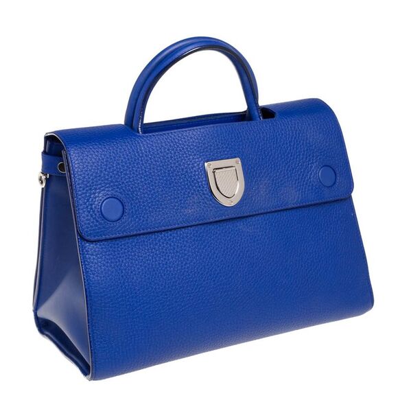 Dior Blue Pebbled Leather Medium Diorever Tote - Picture 3 of 4